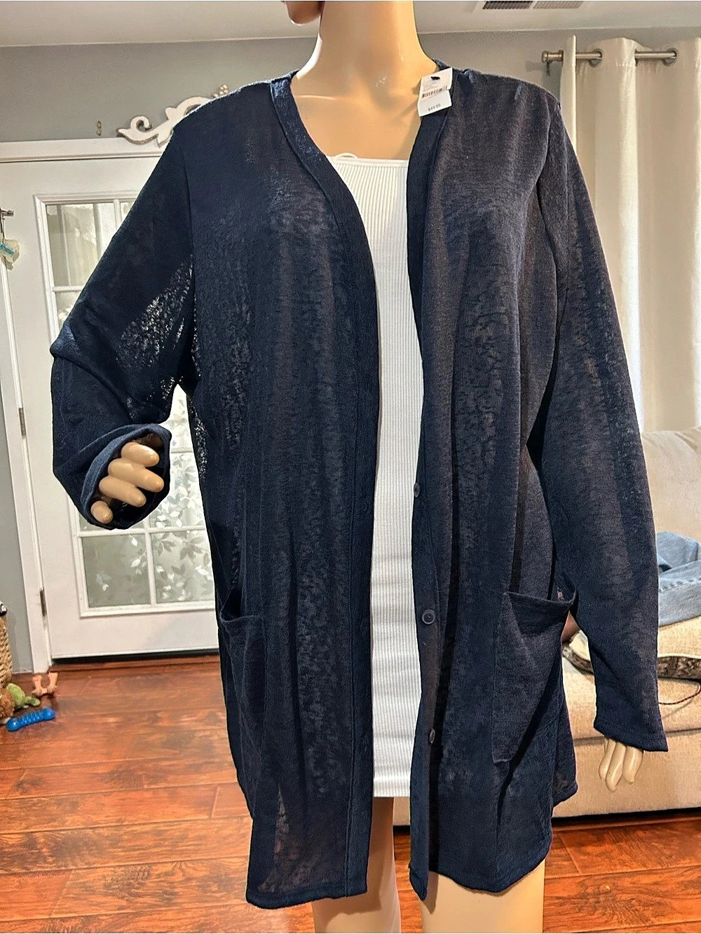 Lane Bryant Open Front Long Cardigan in Blue Size Medium NWT